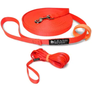Long Trainer - 20 Foot 3/4 Inch Nylon Dog Training Leash with Storage Strap