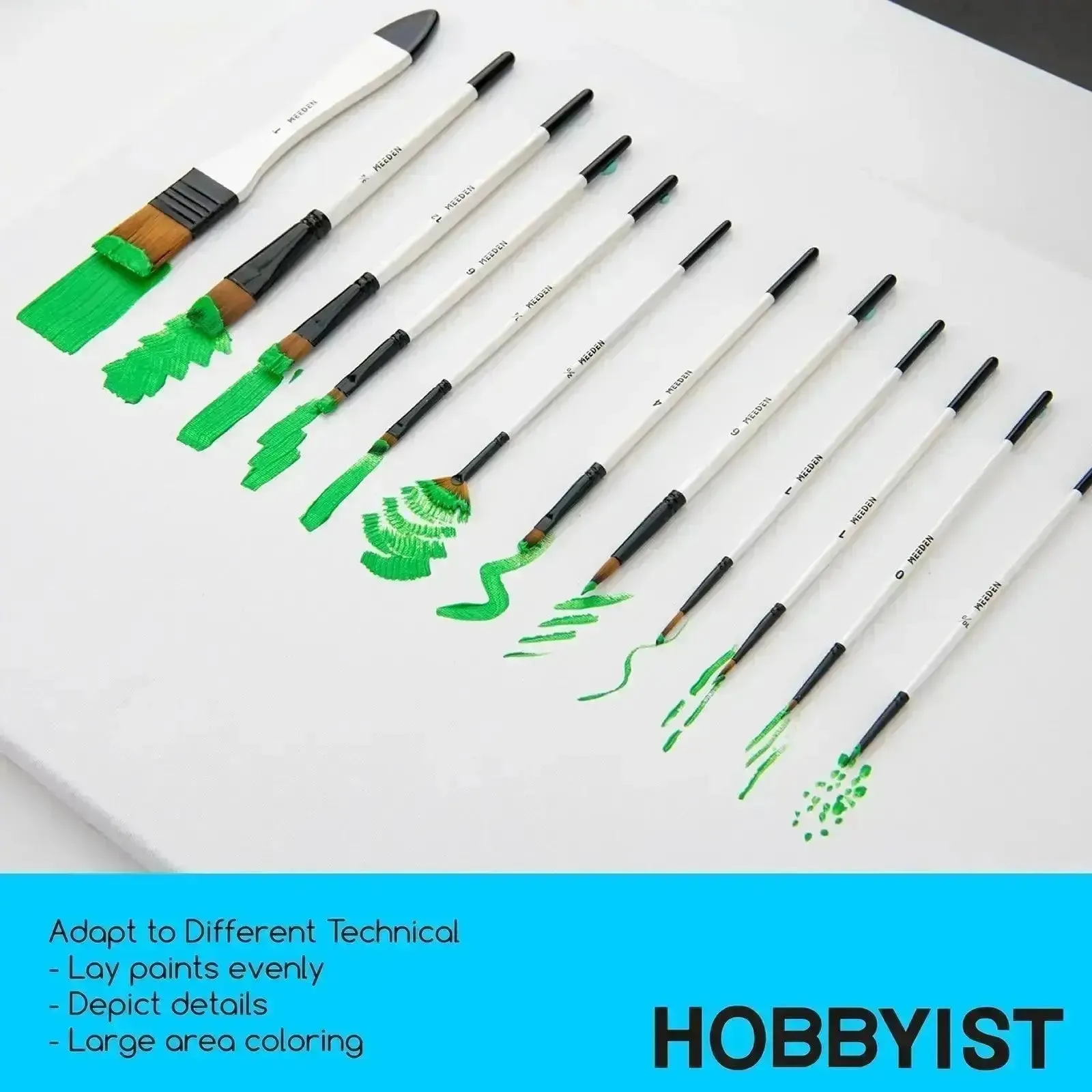 MEEDEN 12 Pcs Acrylic Paint Brushes Set