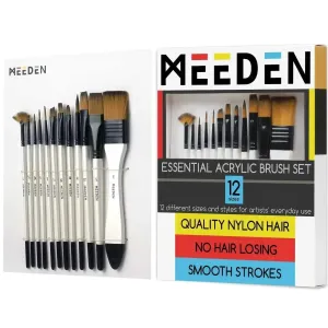 MEEDEN 12 Pcs Acrylic Paint Brushes Set