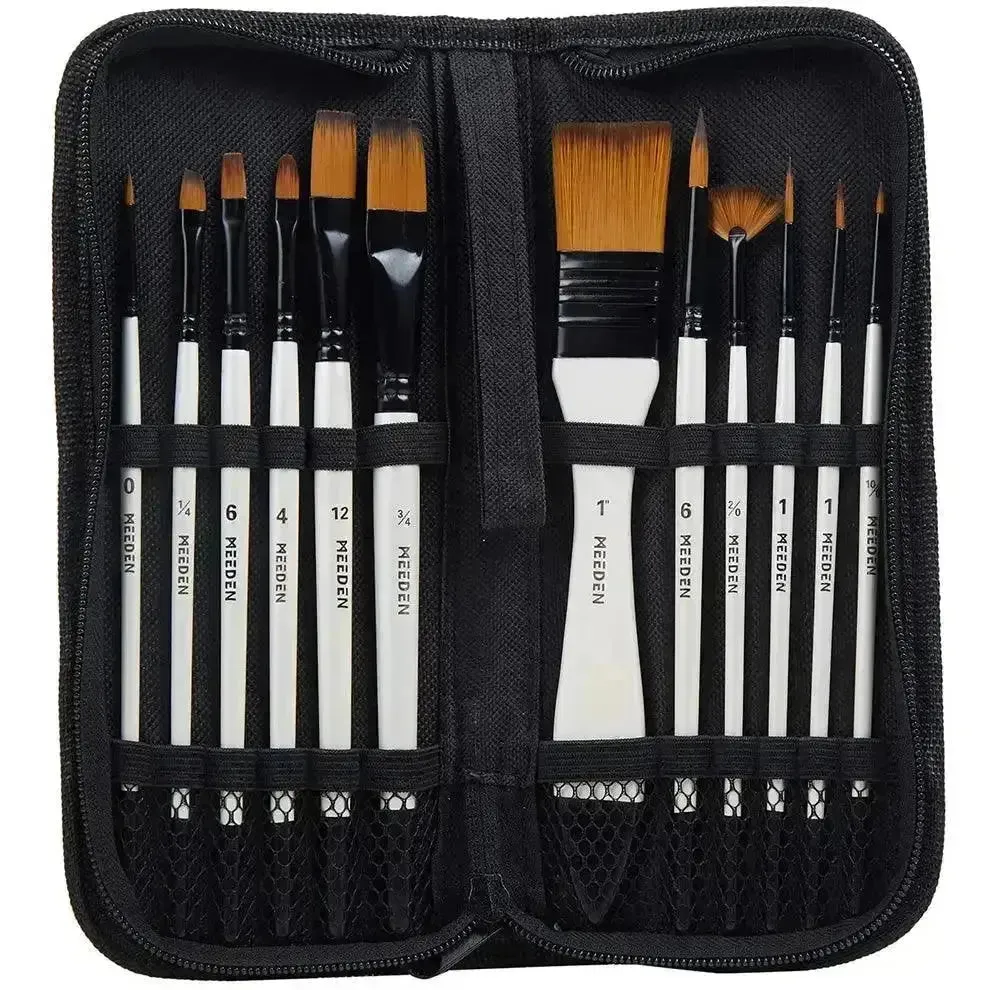 MEEDEN 12 Pcs Acrylic Paint Brushes Set