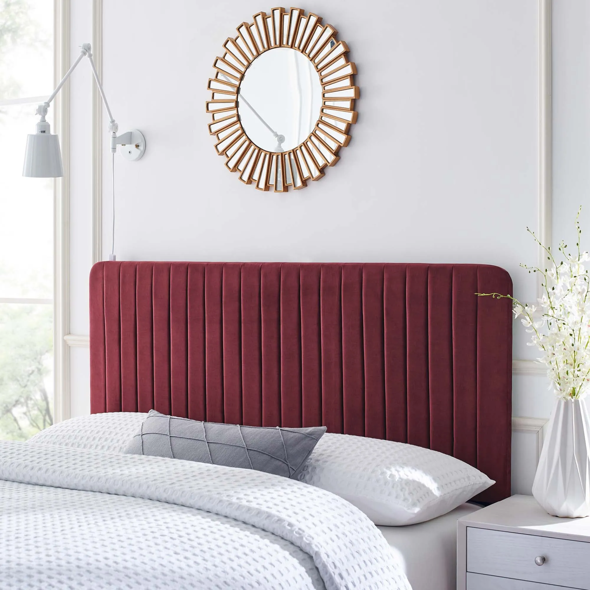 Milenna Channel Tufted Performance Velvet Headboard by Modway