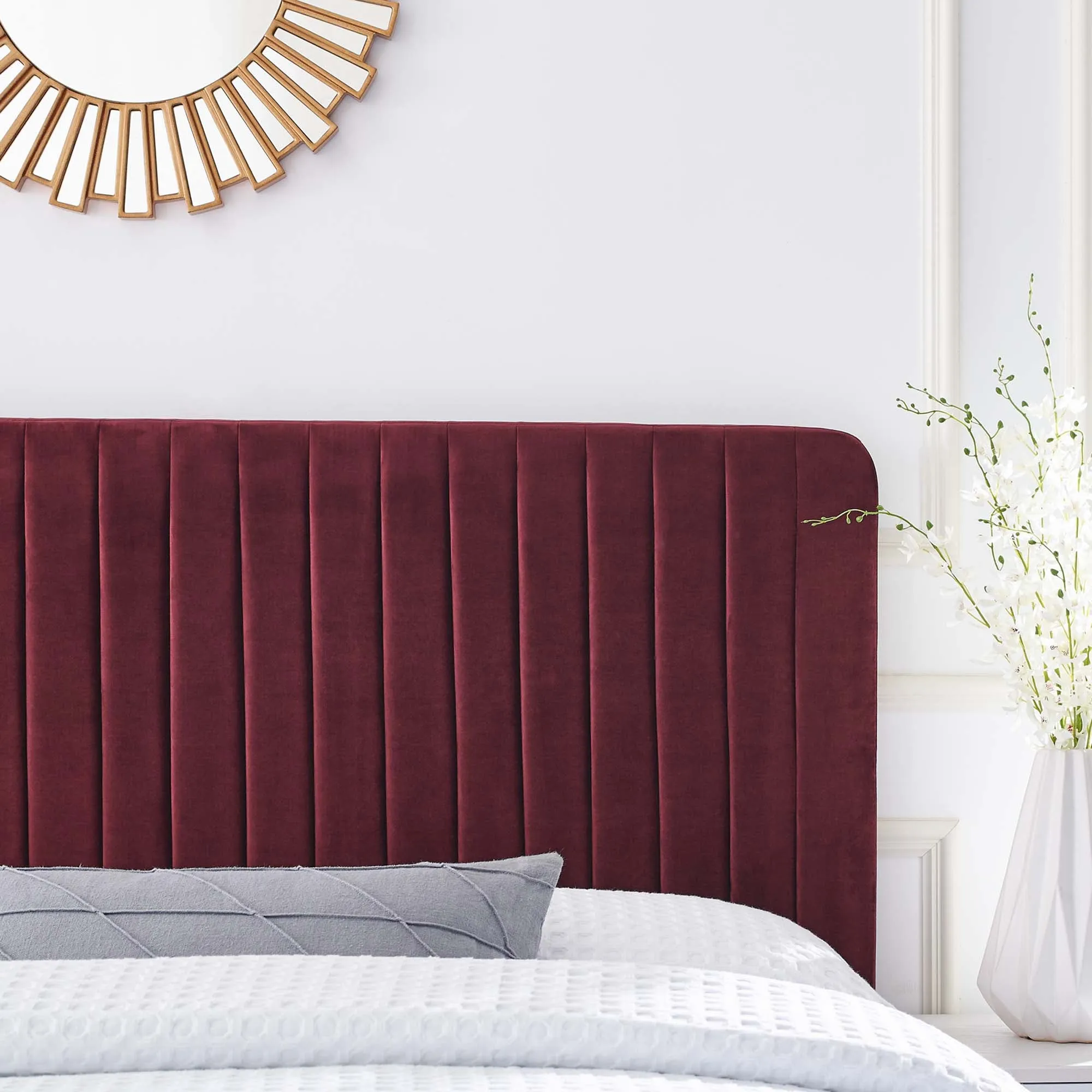 Milenna Channel Tufted Performance Velvet Headboard by Modway