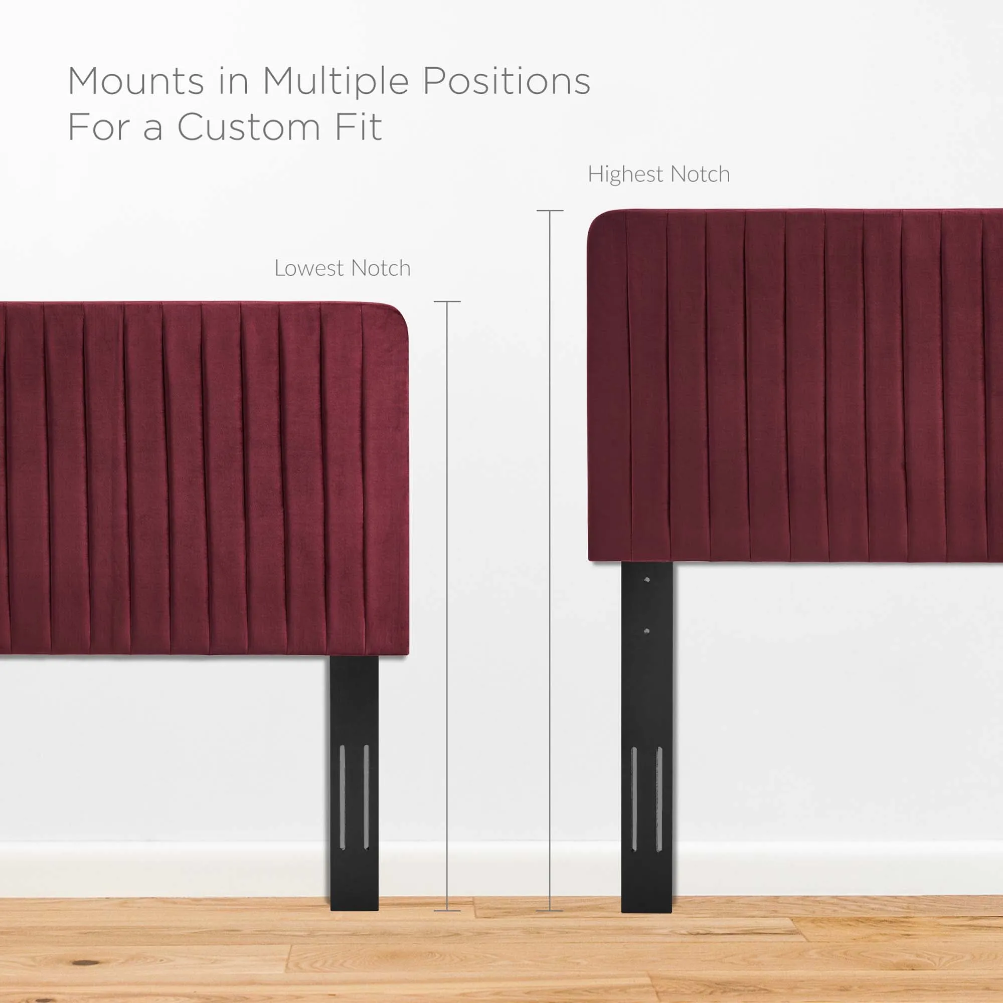 Milenna Channel Tufted Performance Velvet Headboard by Modway
