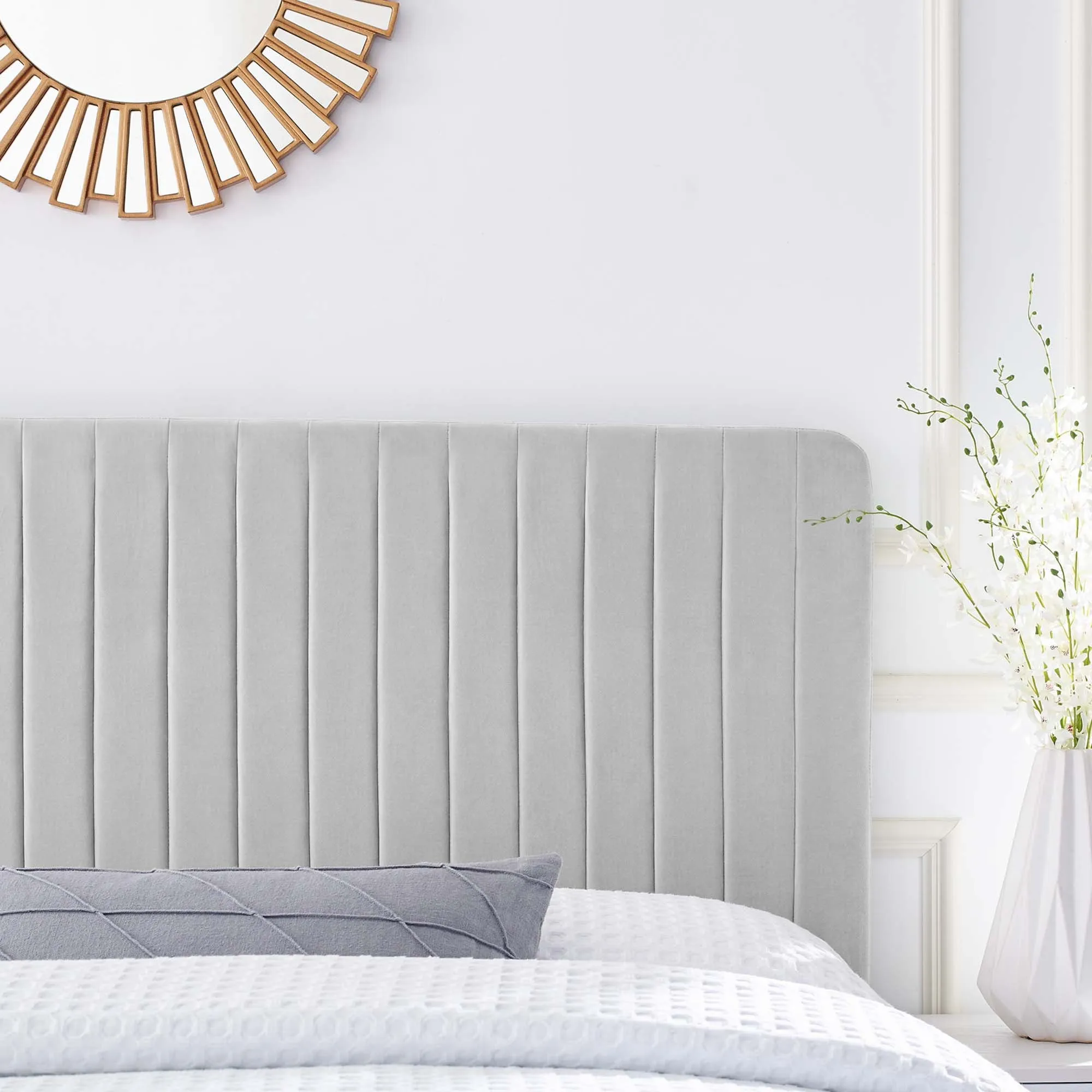 Milenna Channel Tufted Performance Velvet Headboard by Modway