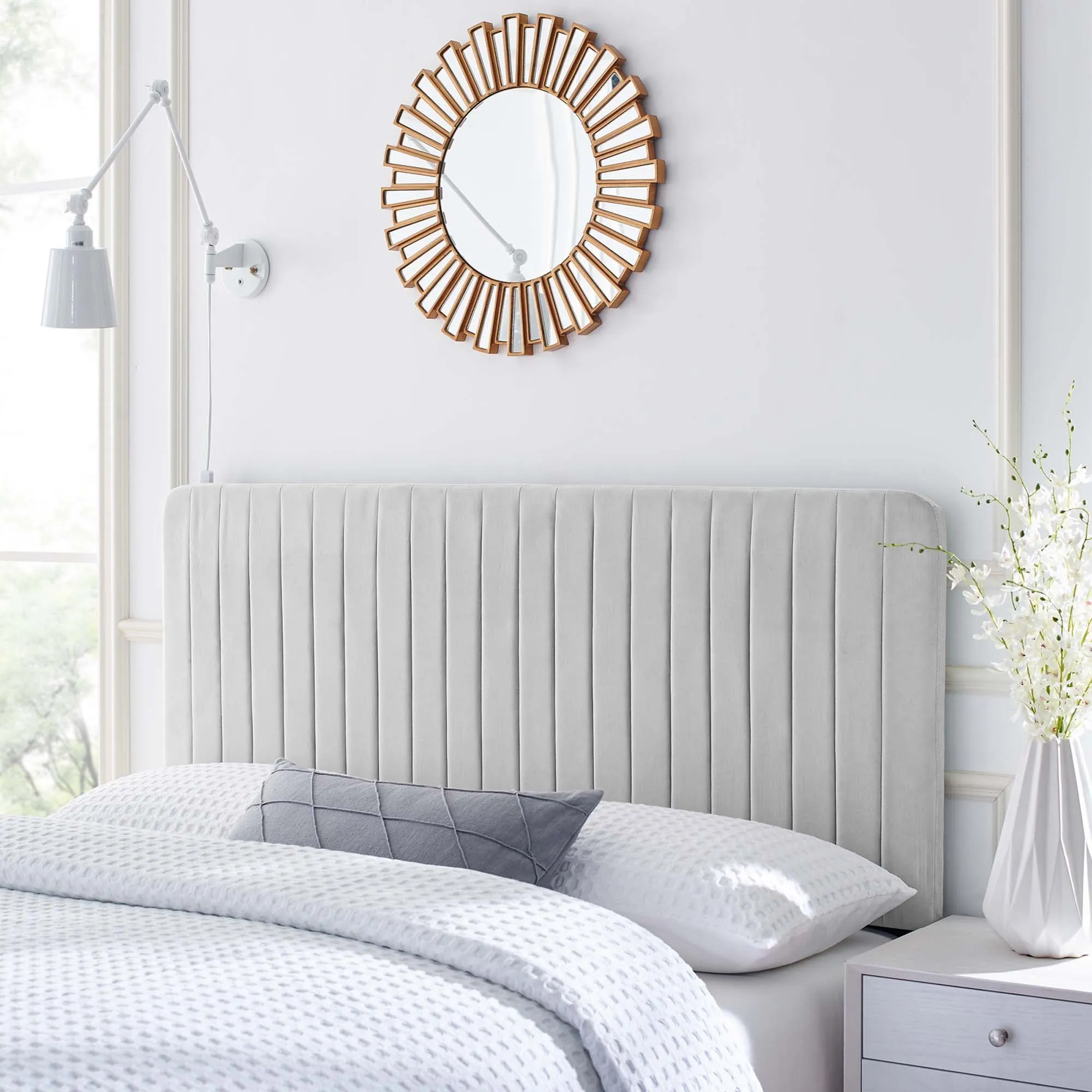 Milenna Channel Tufted Performance Velvet Headboard by Modway