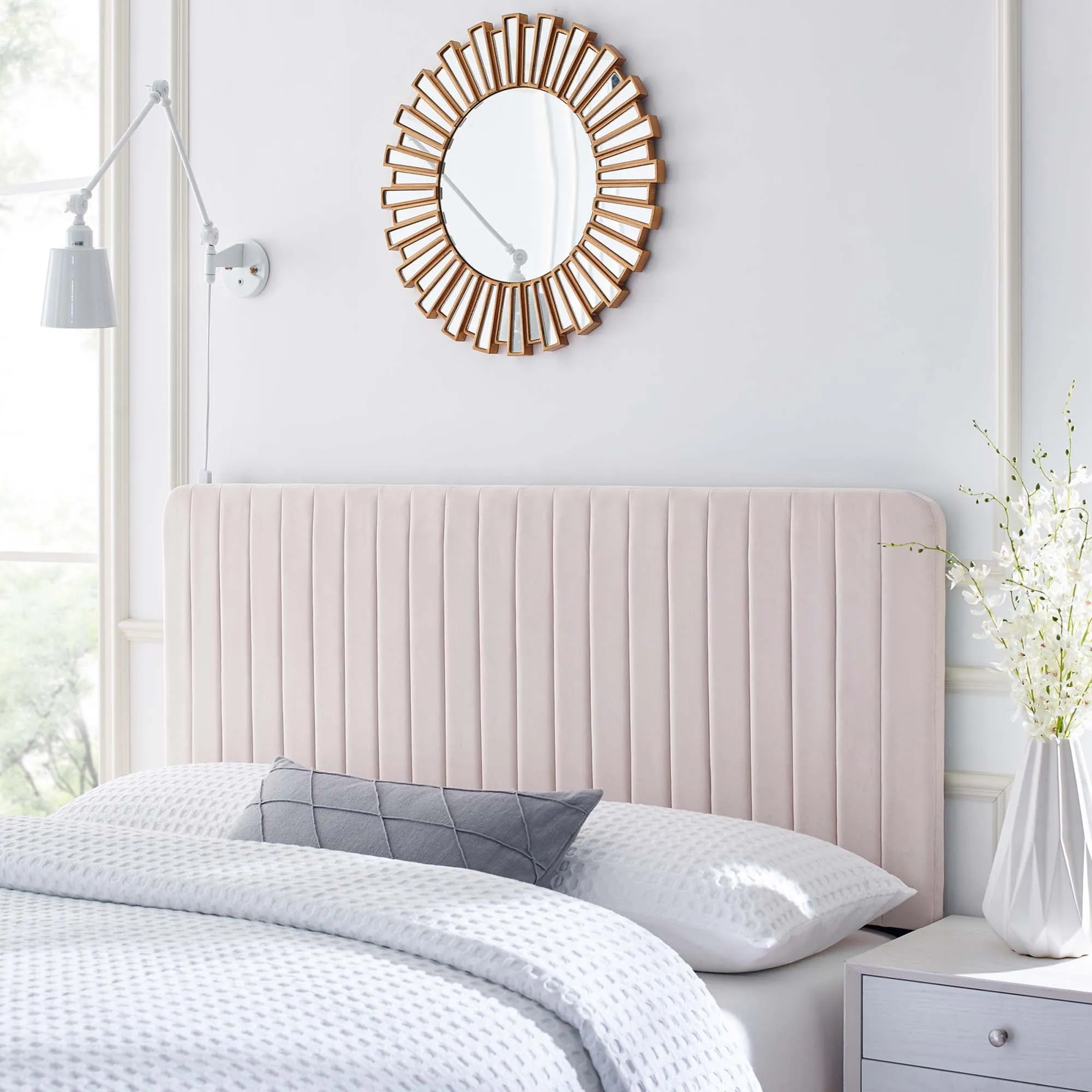 Milenna Channel Tufted Performance Velvet Headboard by Modway