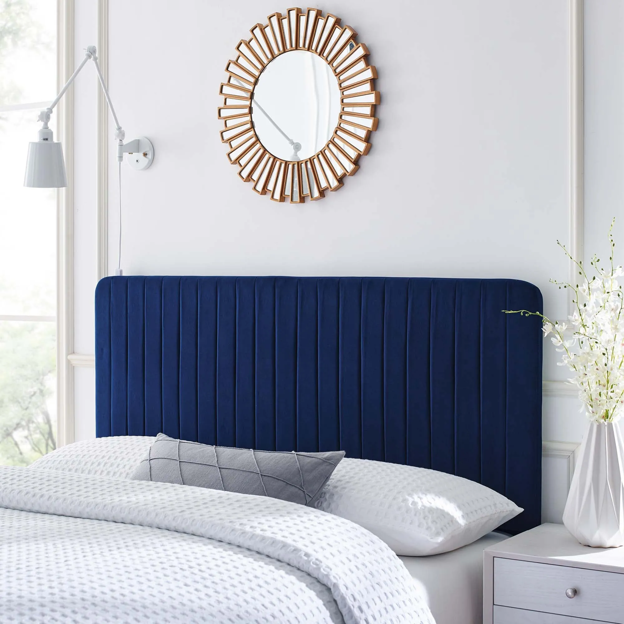 Milenna Channel Tufted Performance Velvet Headboard by Modway
