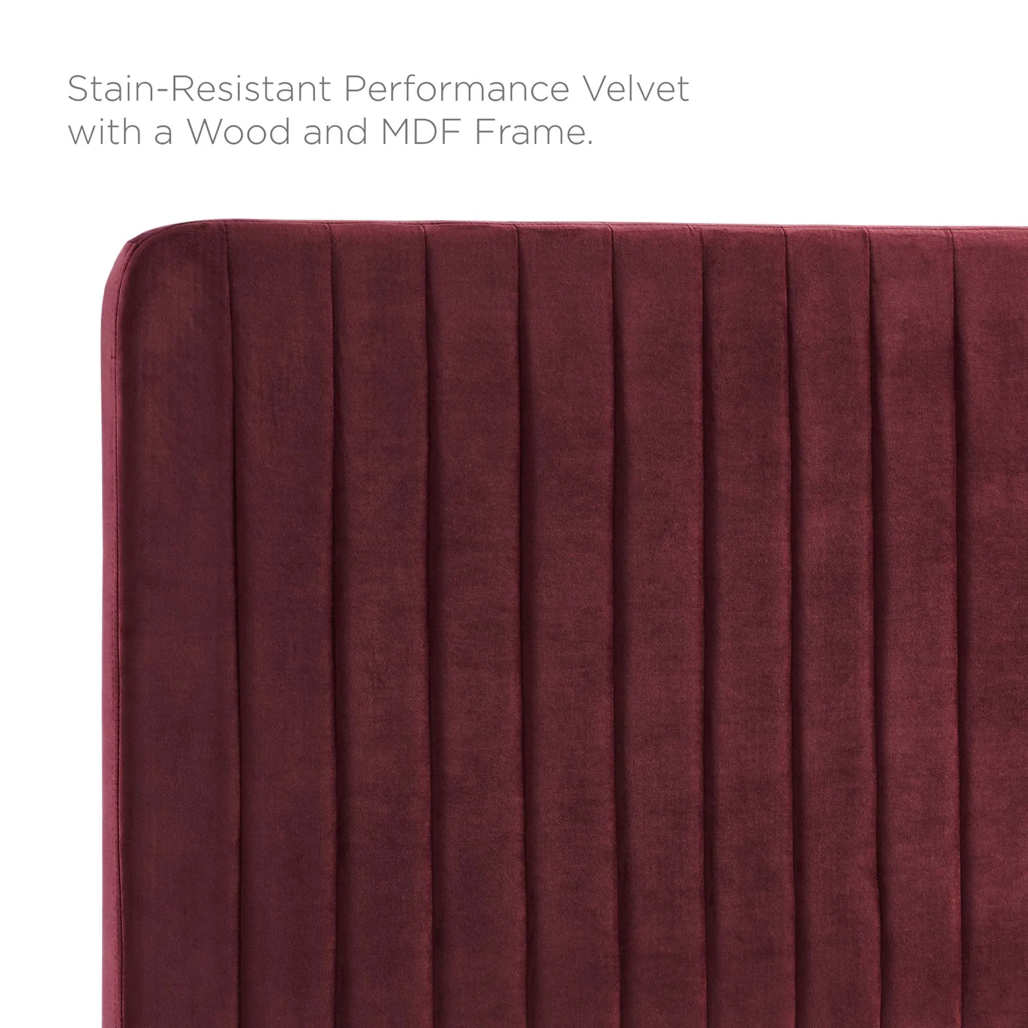 Milenna Channel Tufted Performance Velvet Headboard by Modway