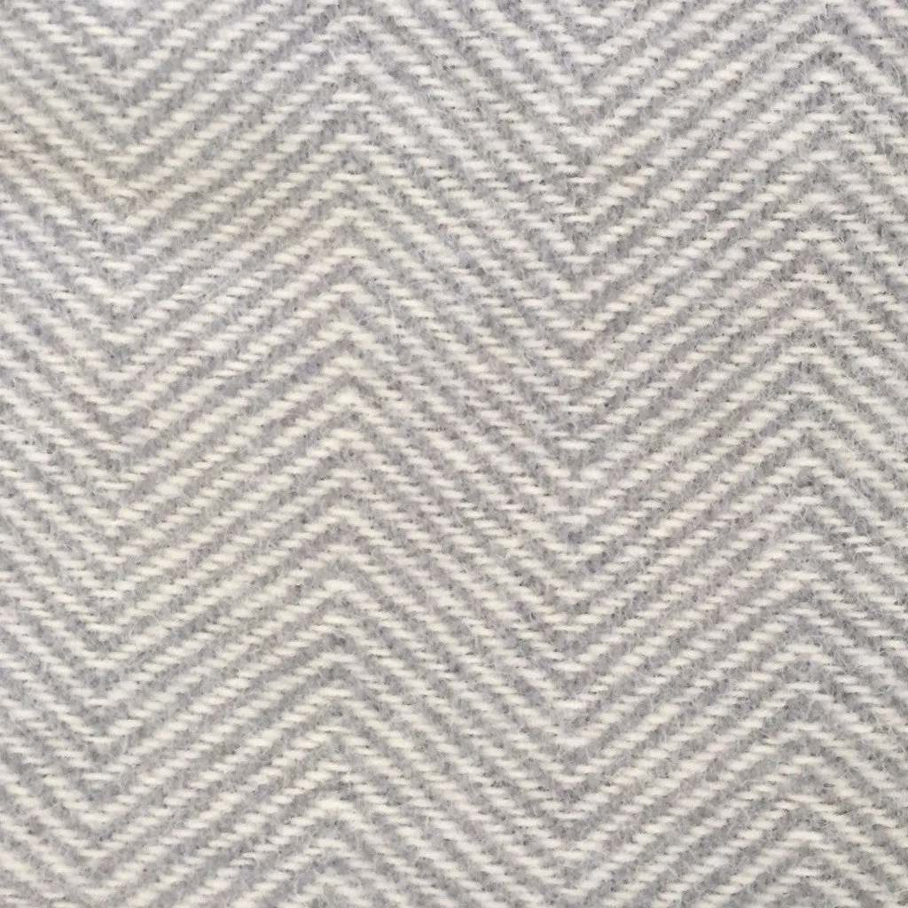 Mt Somers Station Lambs Wool Blanket - Soft Grey Herringbone