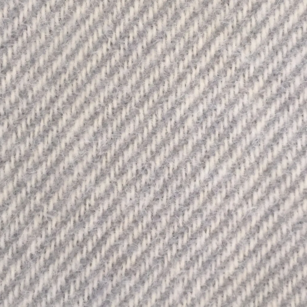 Mt Somers Station Lambs Wool Blanket - Soft Grey Herringbone