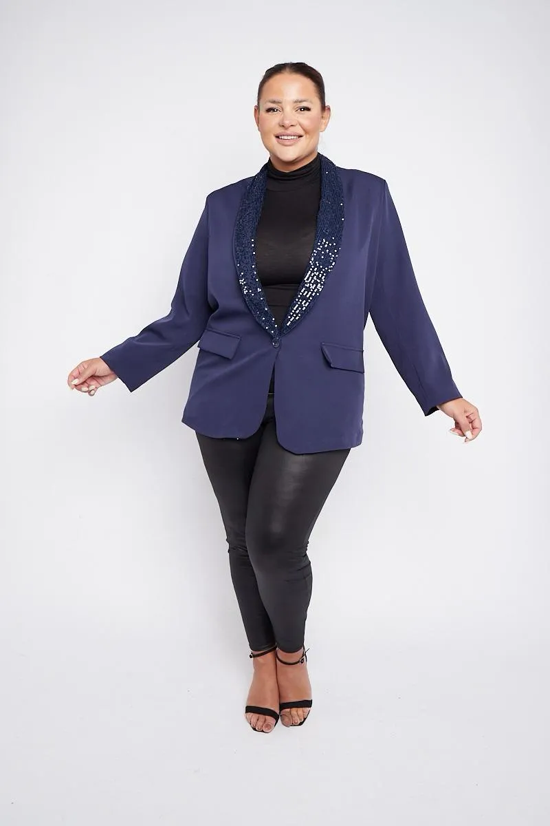 Nadine Plus Size single Breast with sequin collars