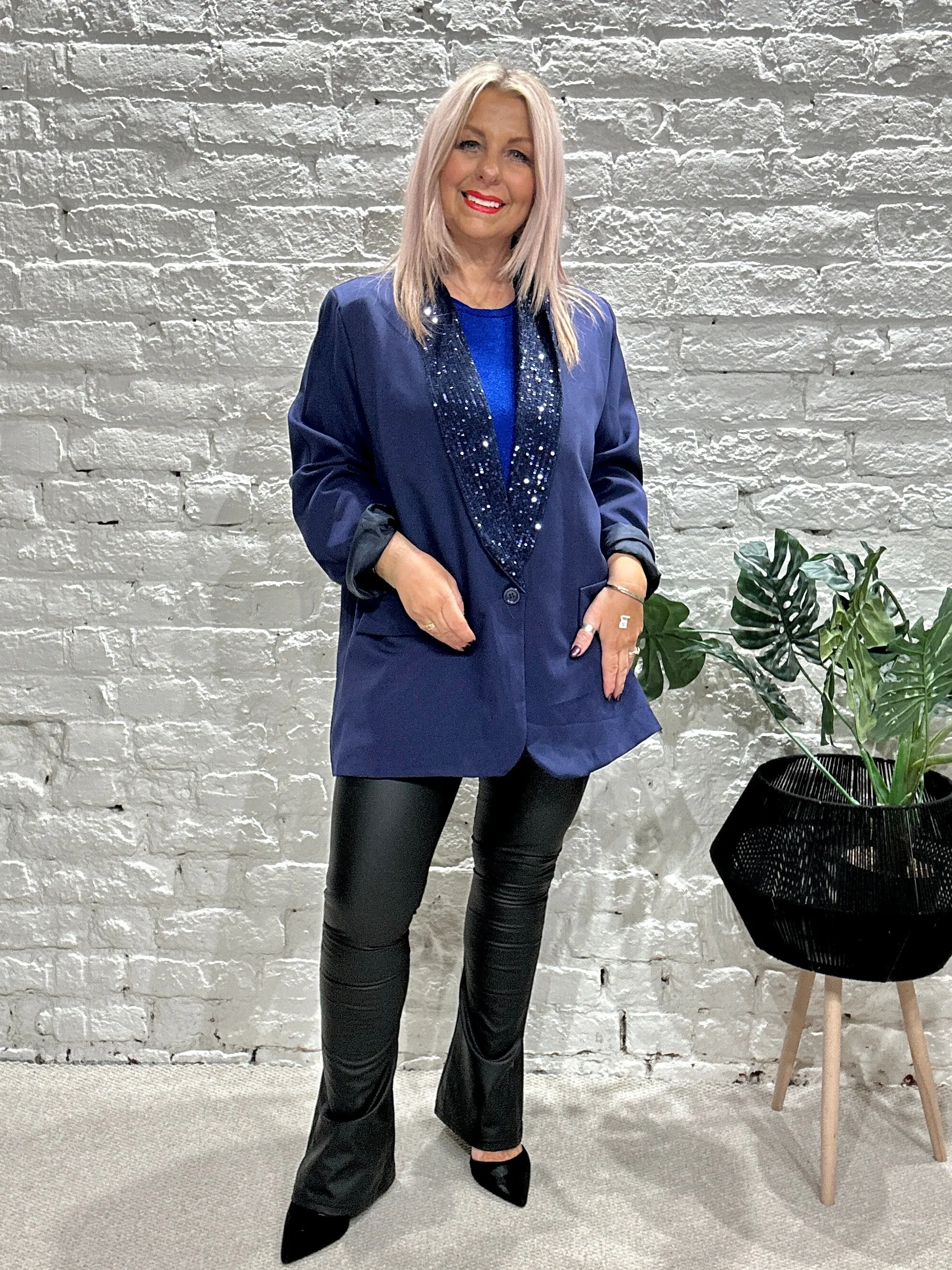 Nadine Plus Size single Breast with sequin collars
