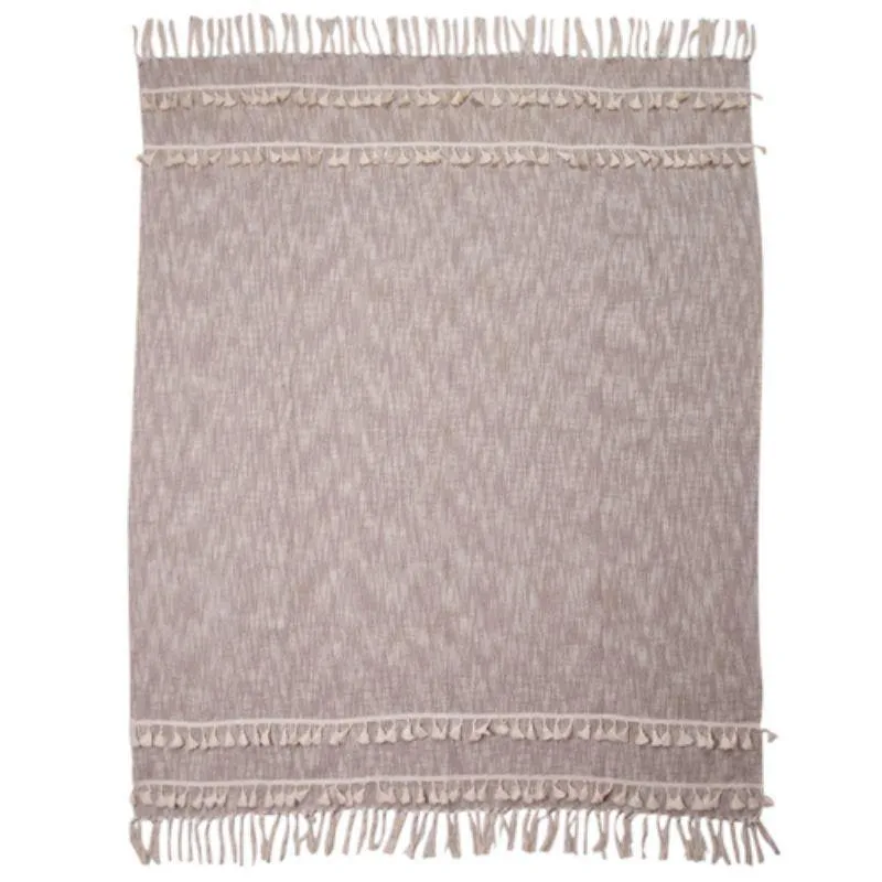 Natural Hand Woven Cotton Throw - 125cm x 150cm