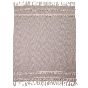 Natural Hand Woven Cotton Throw - 125cm x 150cm