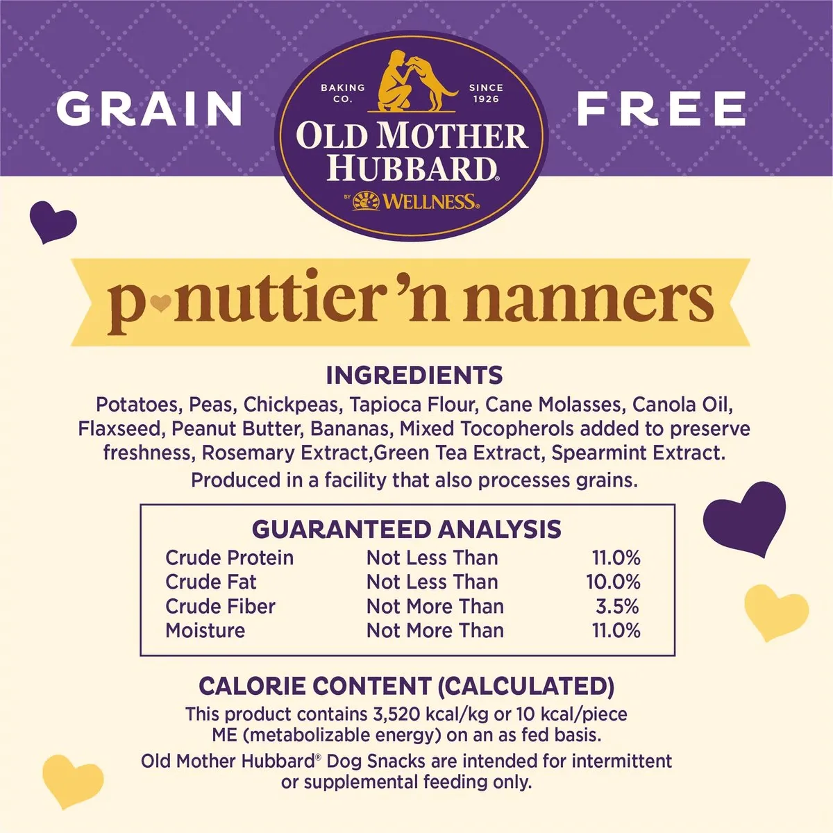 Old Mother Hubbard Classic P-Nuttier 'N Nanners Grain Free Mini Oven-Baked Biscuits Dog Treats