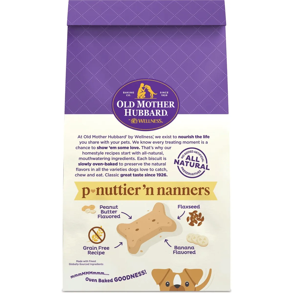 Old Mother Hubbard Classic P-Nuttier 'N Nanners Grain Free Mini Oven-Baked Biscuits Dog Treats