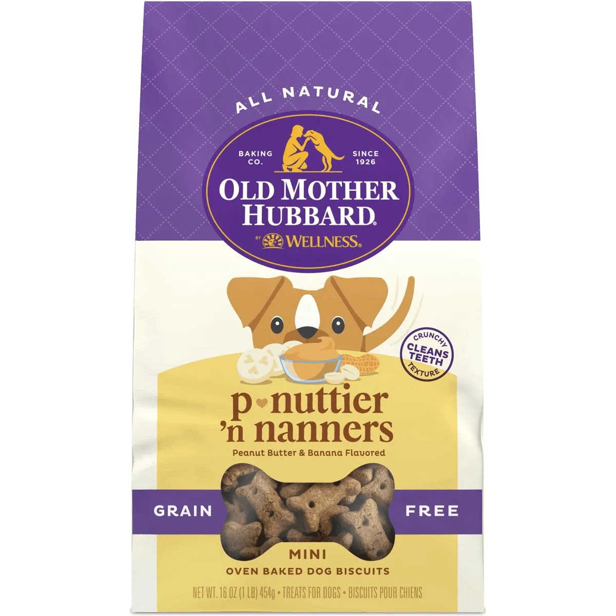 Old Mother Hubbard Classic P-Nuttier 'N Nanners Grain Free Mini Oven-Baked Biscuits Dog Treats