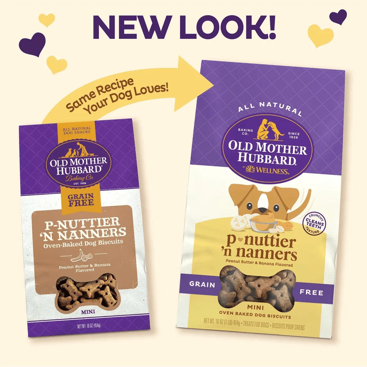 Old Mother Hubbard Classic P-Nuttier 'N Nanners Grain Free Mini Oven-Baked Biscuits Dog Treats