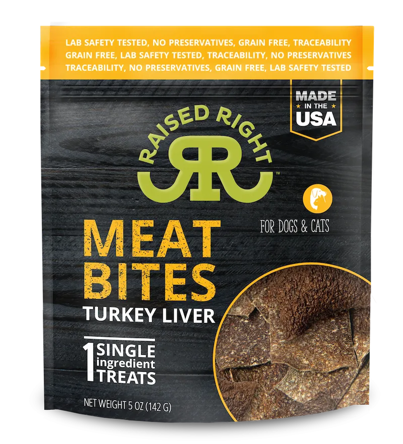 Raised Right Pets - Meat Bites - Turkey Liver Dog Treats