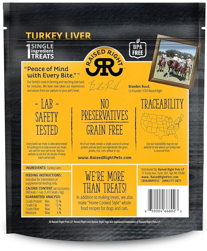 Raised Right Pets - Meat Bites - Turkey Liver Dog Treats