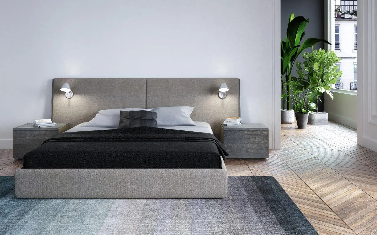 SERENO BED WITH LONG HEABOARD