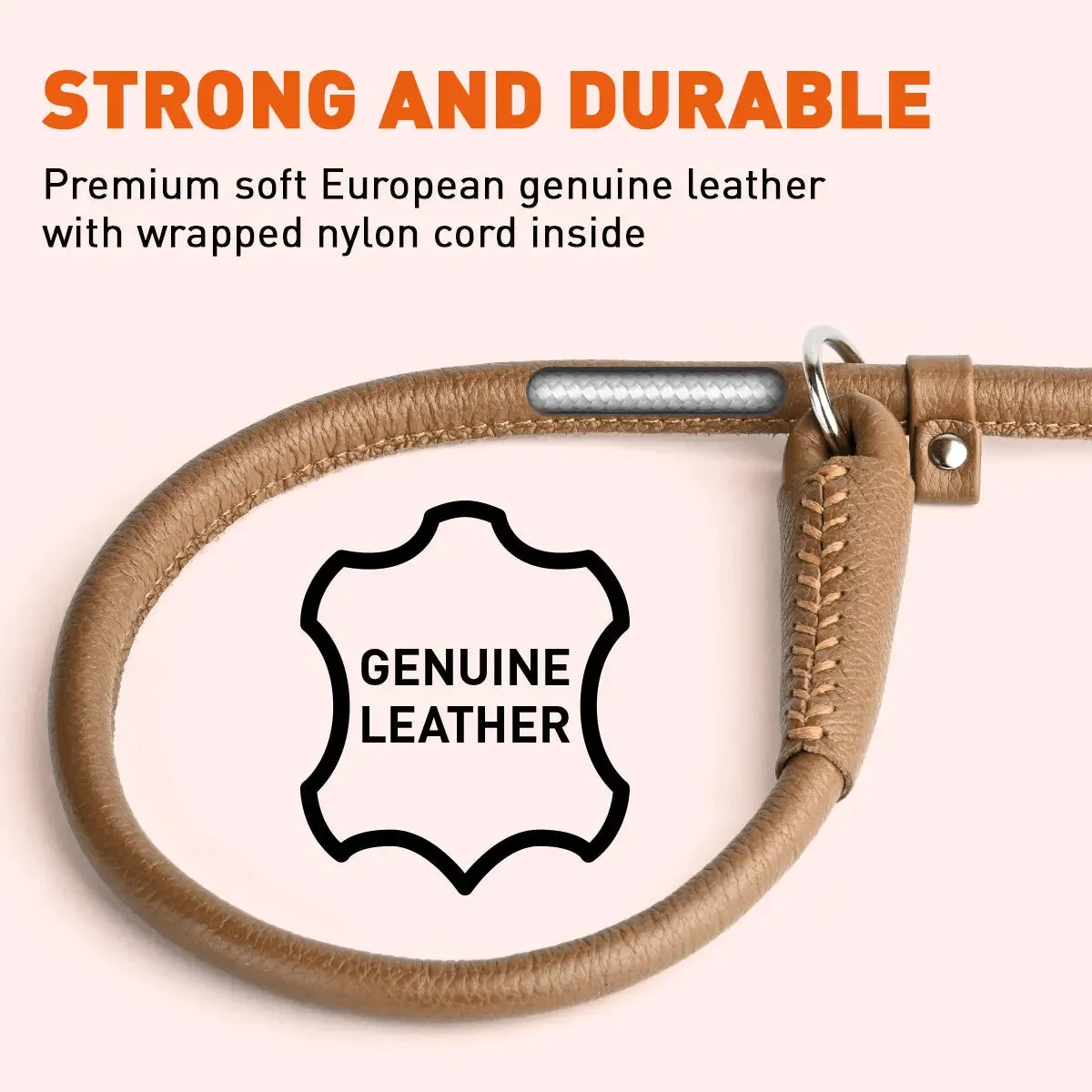 Soft Leather Round Slip Lead