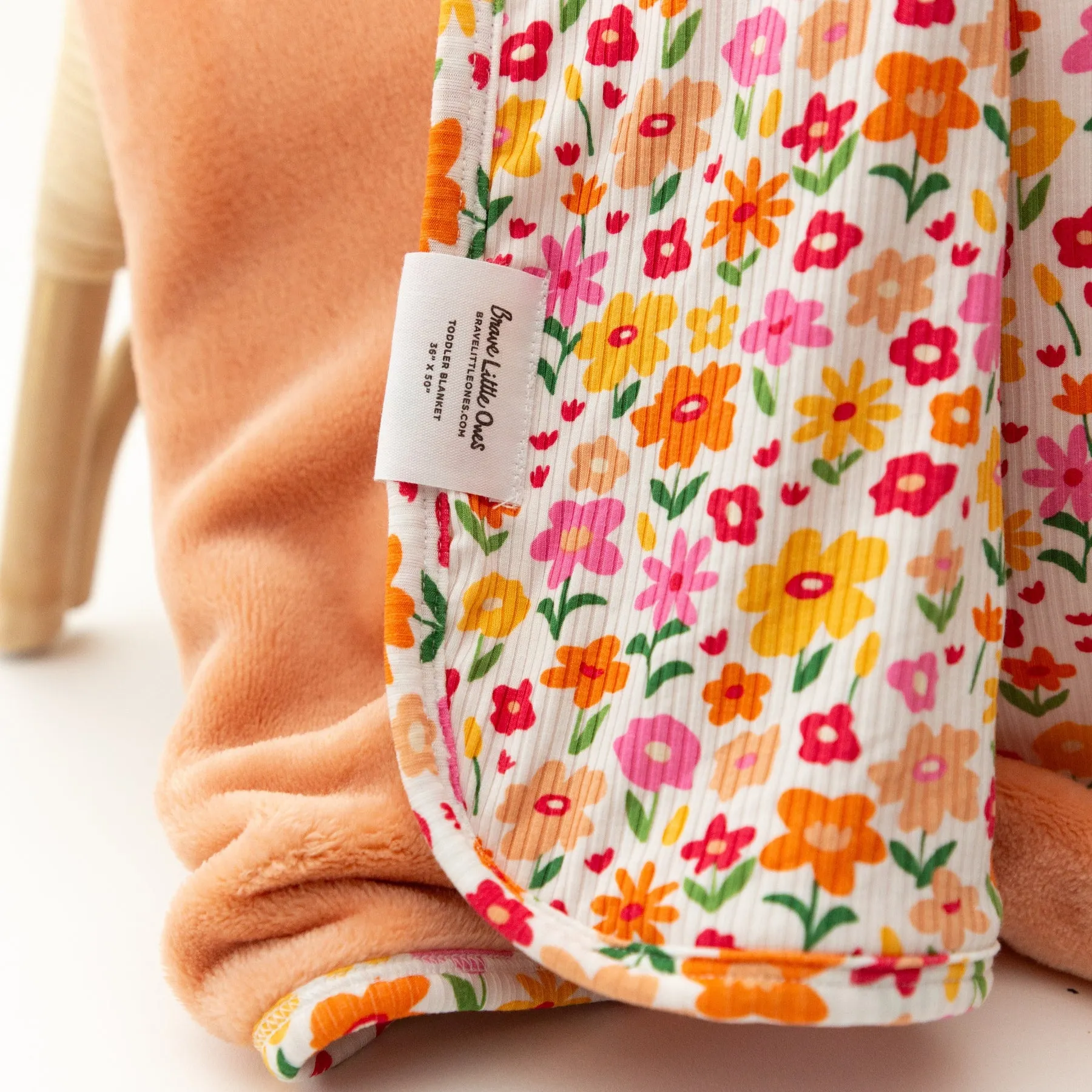 Summer Blooms Small Ribbed Toddler Blanket