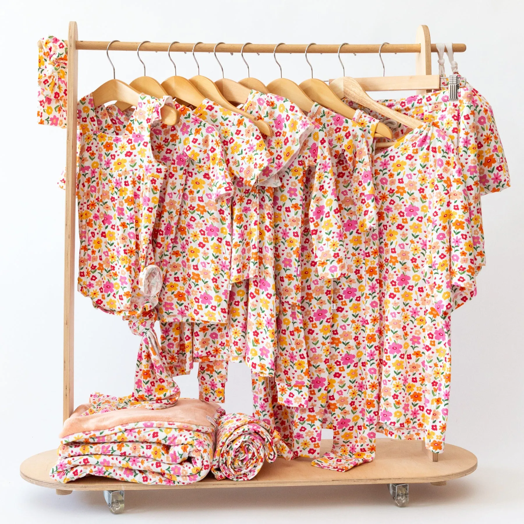 Summer Blooms Small Ribbed Toddler Blanket