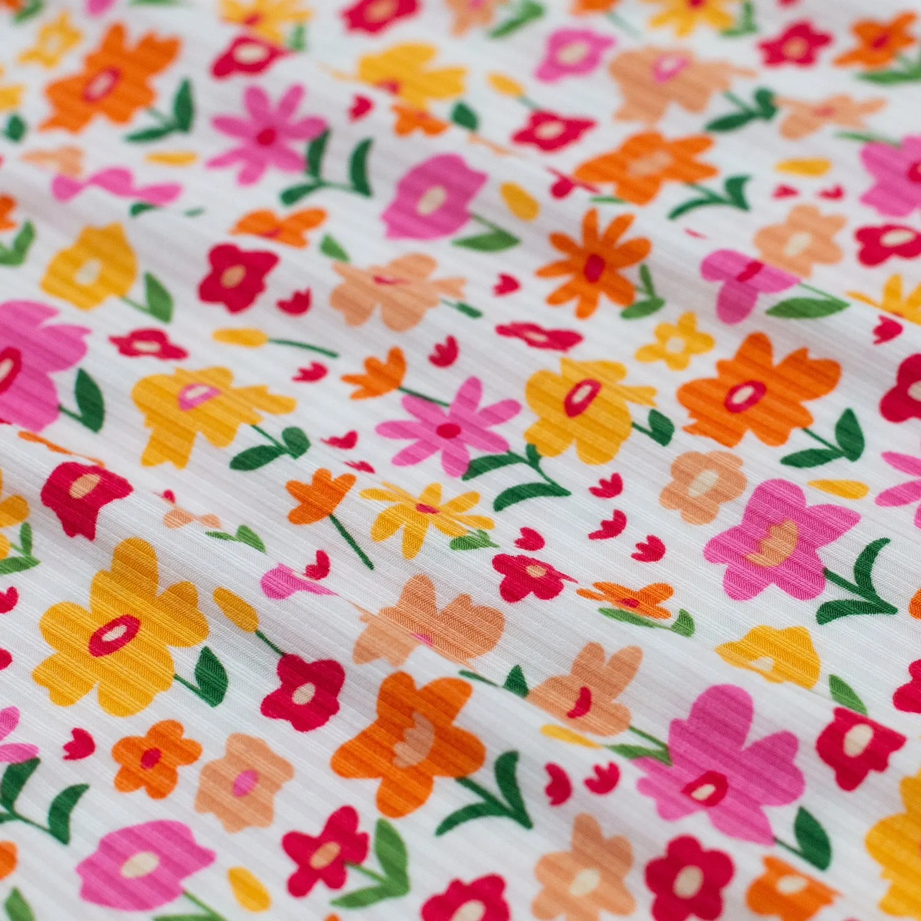 Summer Blooms Small Ribbed Toddler Blanket