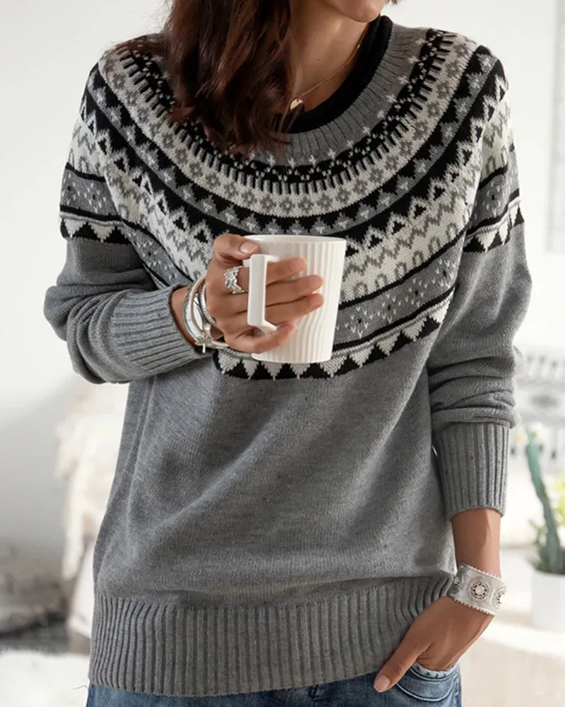 TastyHottie - Sweaters with round neck and geometric print