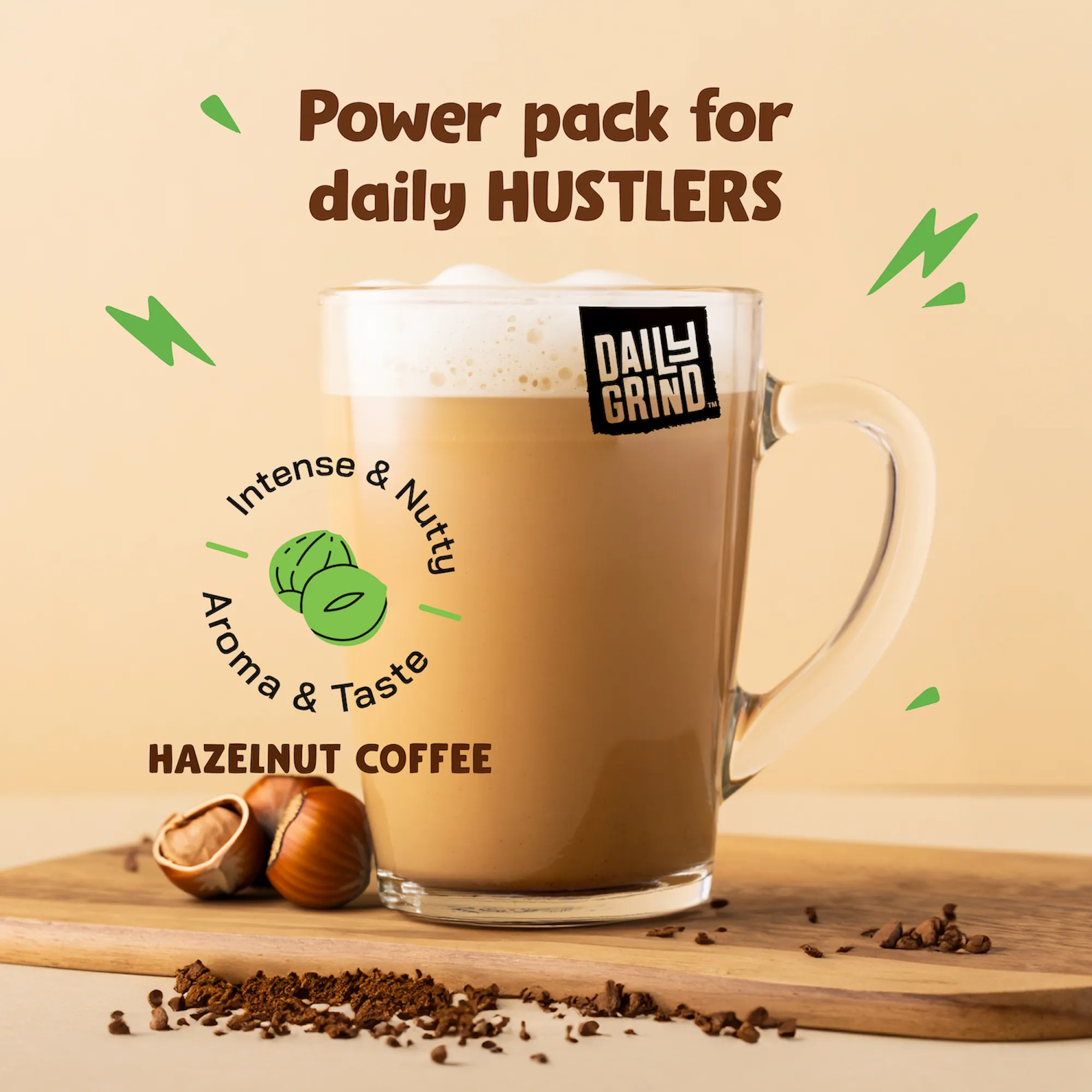 The Hustle Dope Hazelnut Instant Coffee - 50 Grams