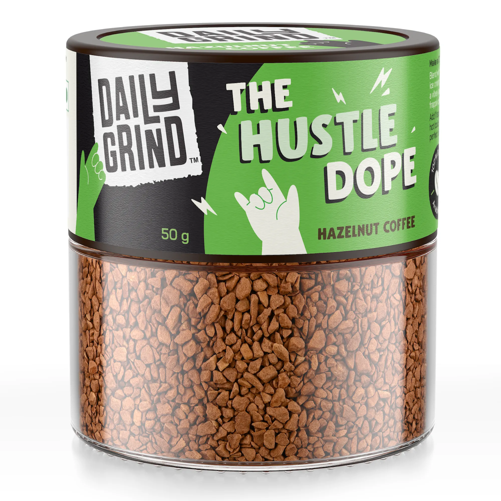 The Hustle Dope Hazelnut Instant Coffee - 50 Grams