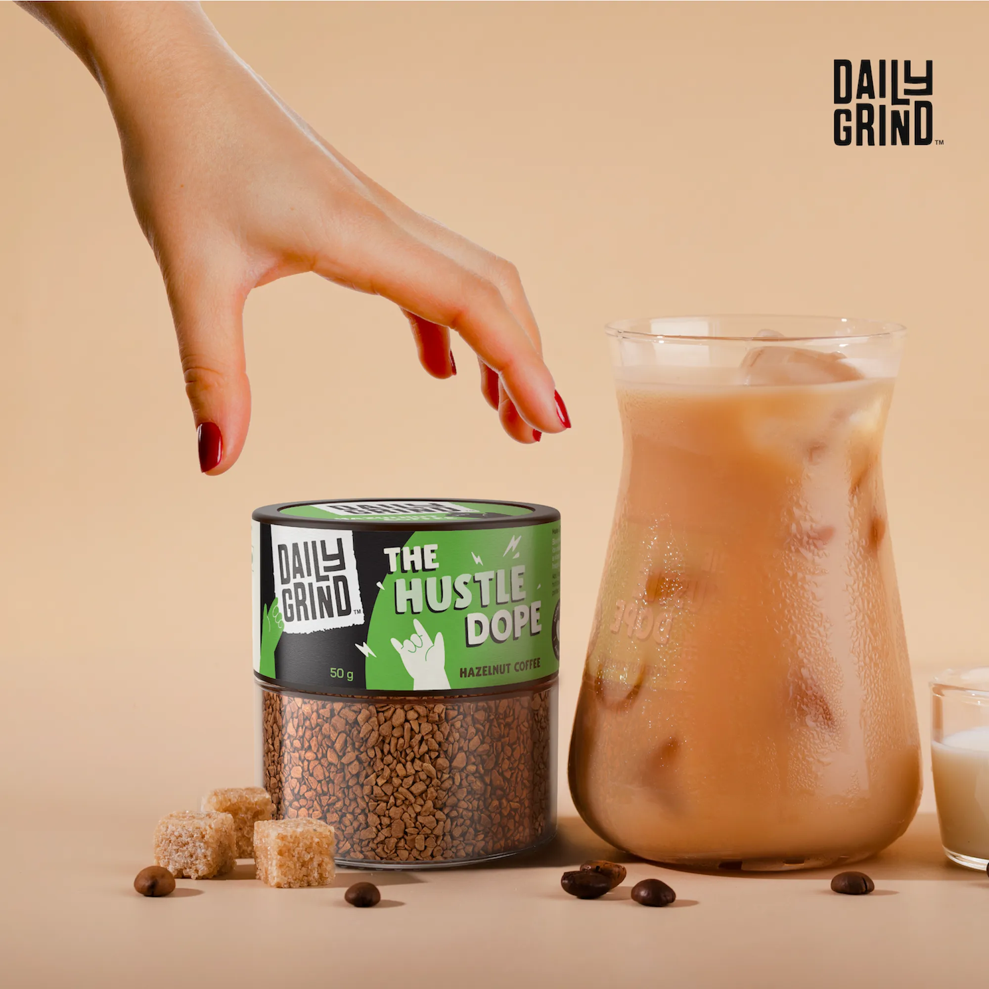 The Hustle Dope Hazelnut Instant Coffee - 50 Grams