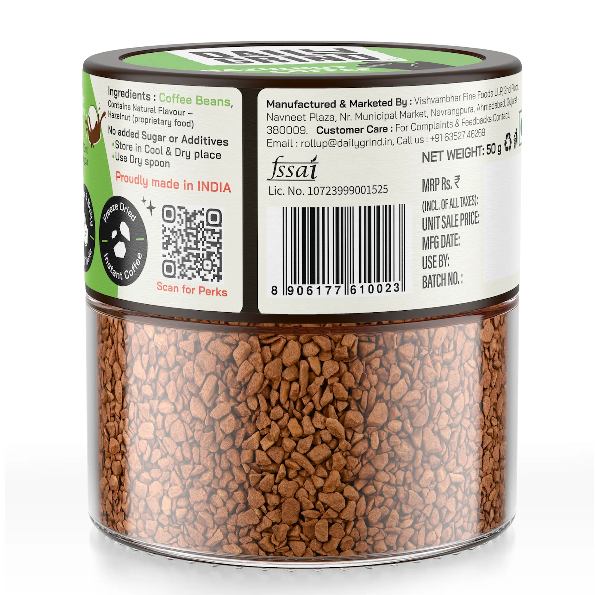The Hustle Dope Hazelnut Instant Coffee - 50 Grams