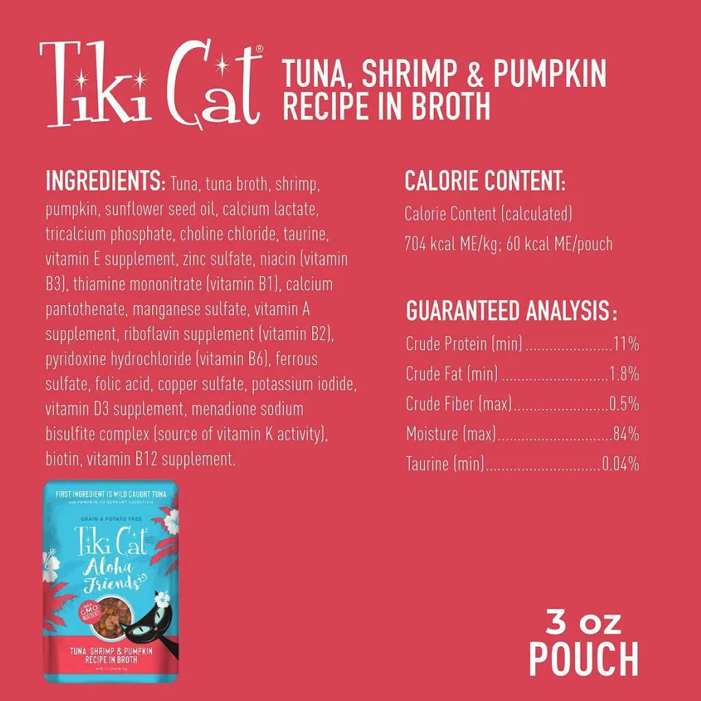 Tiki Cat Aloha Friends Tuna Shrimp Pumpkin (3 oz x 12 cans)