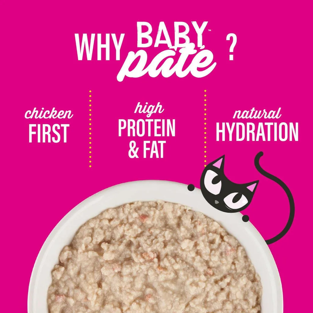 Tiki Cat Baby Chicken, Salmon & Chicken Liver Pate Wet Food For Kittens (2.4 oz x 12 cans)