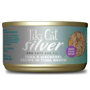Tiki Cat Silver for Seniors Tuna & Mackerel (2.4 oz x 12 cans)