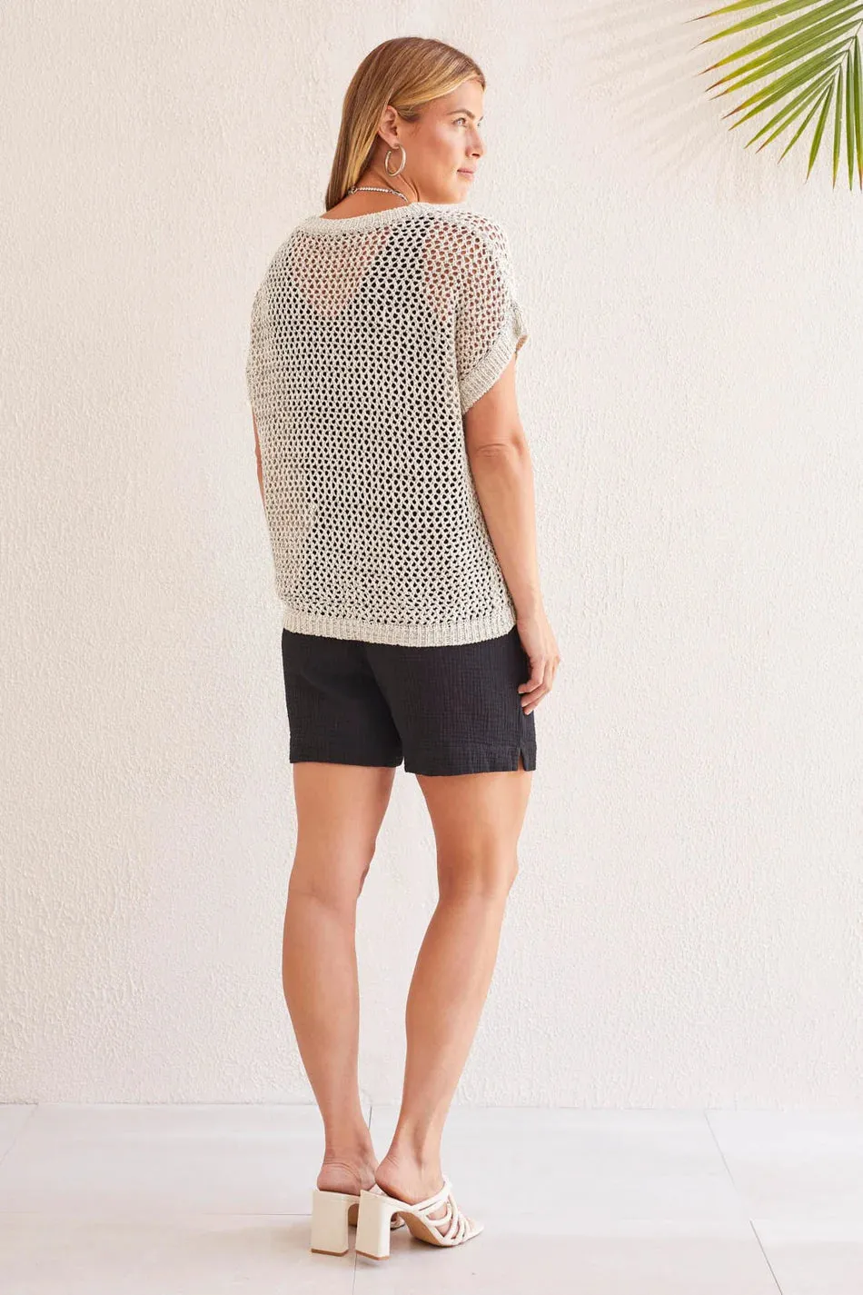 TR1811o Cap Sleeve Sweater