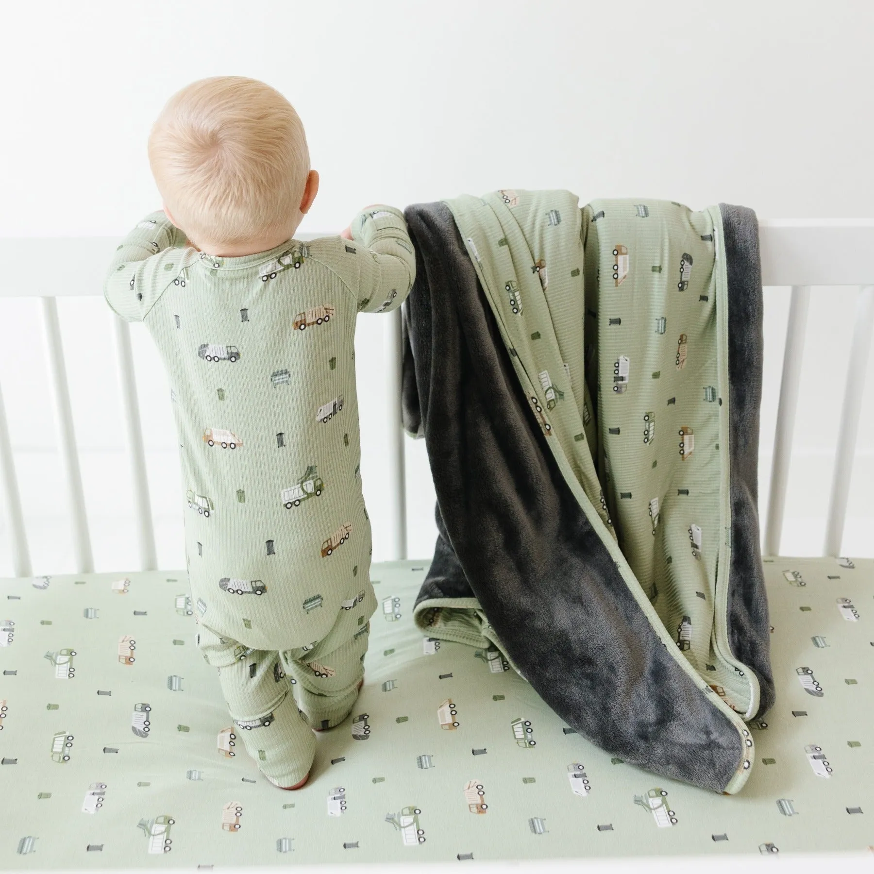 Trash Trucks Small Ribbed Toddler Blanket