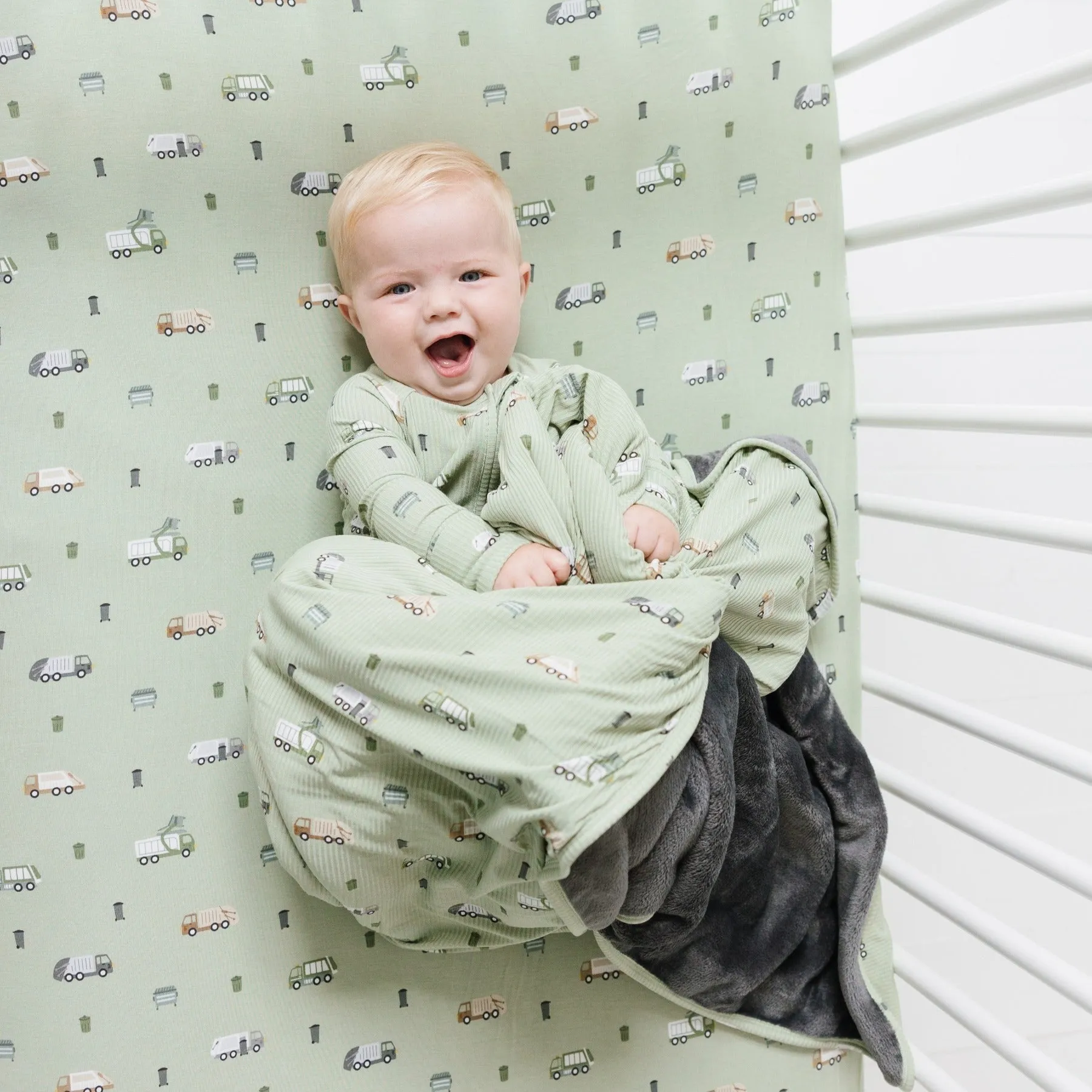 Trash Trucks Small Ribbed Toddler Blanket