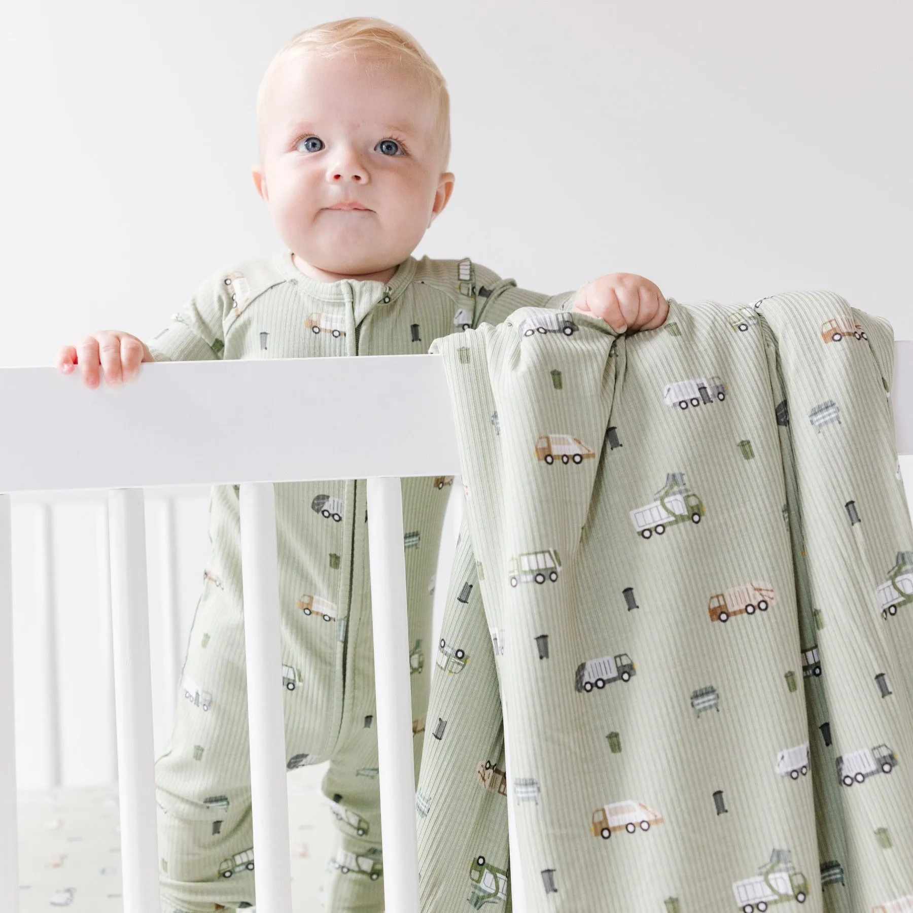 Trash Trucks Small Ribbed Toddler Blanket