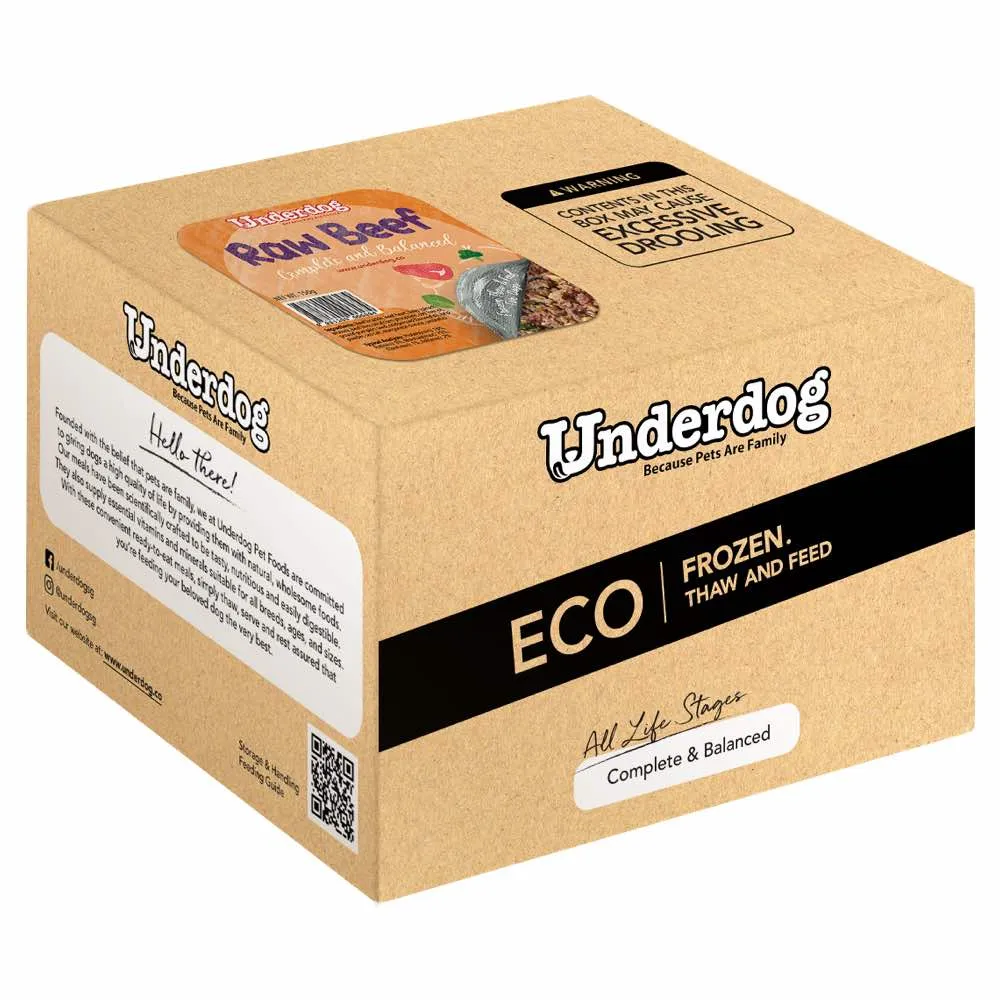 Underdog Raw Beef Complete & Balanced Eco Pack Frozen Dog Food 3kg