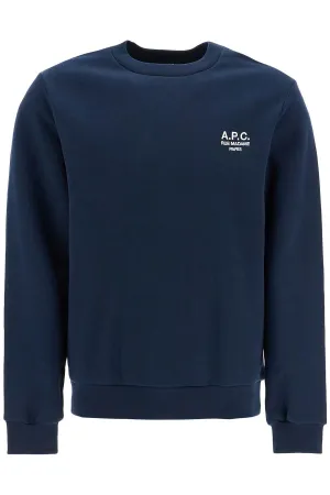 UNISEX DARK BLUE ORGANIC COTTON SWEATSHIRT WITH EMBROIDERED LOGO