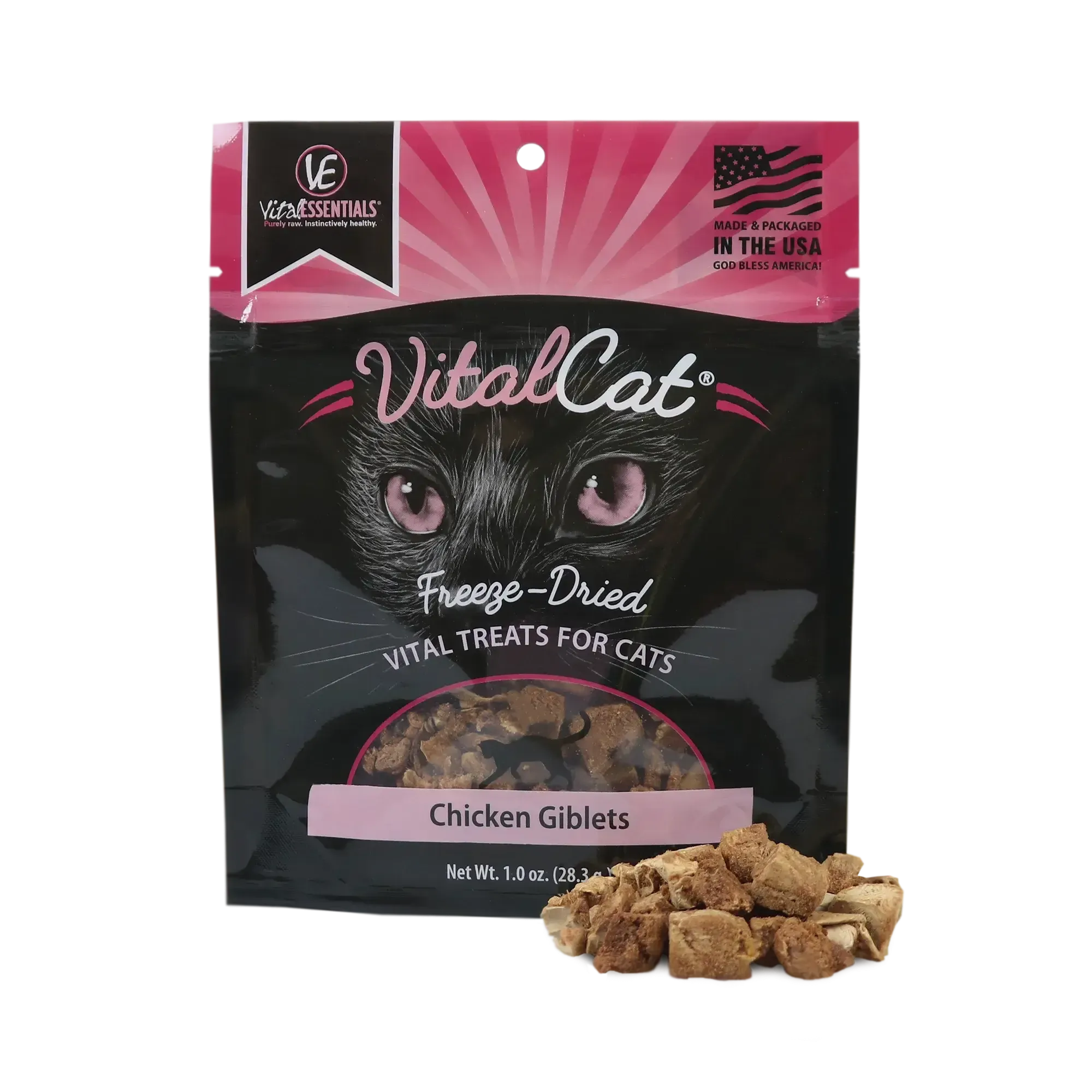 Vital Essentials Freeze-Dried Chicken Giblets Cat Treats 1oz