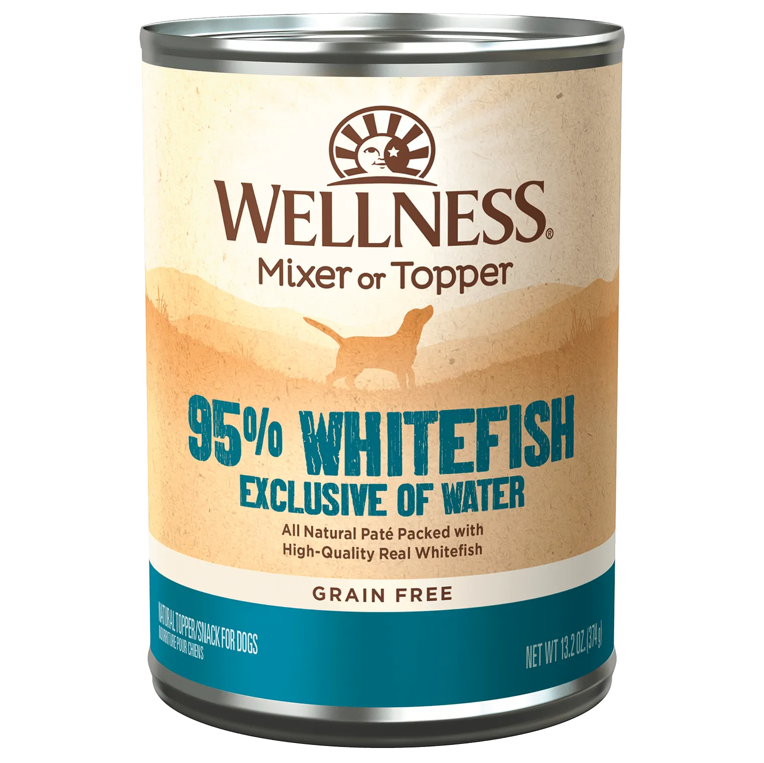 Wellness 95% Whitefish Mixer or Topper, Wet Dog Food Topper, 13.2-oz Case fo 12