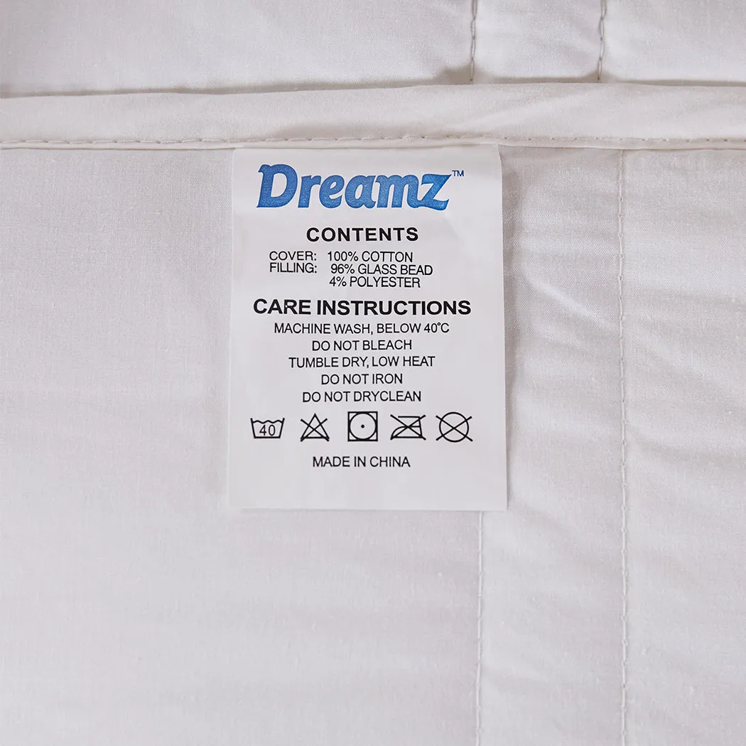Wiley Weighted Soft Blanket Summer Cotton Heavy Gravity Adults Deep Relax Relief 9KG - White