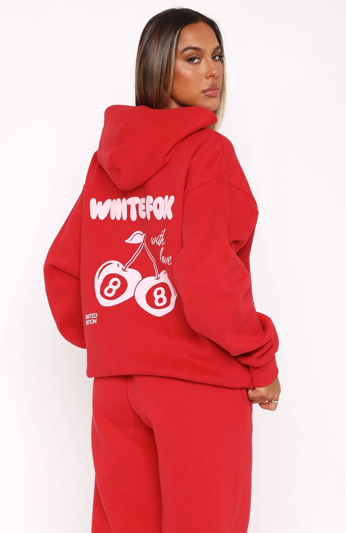 With Love In The Moment Oversized Hoodie Red
